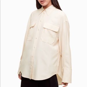 Aritzia Babaton Johanson Silk Shirt